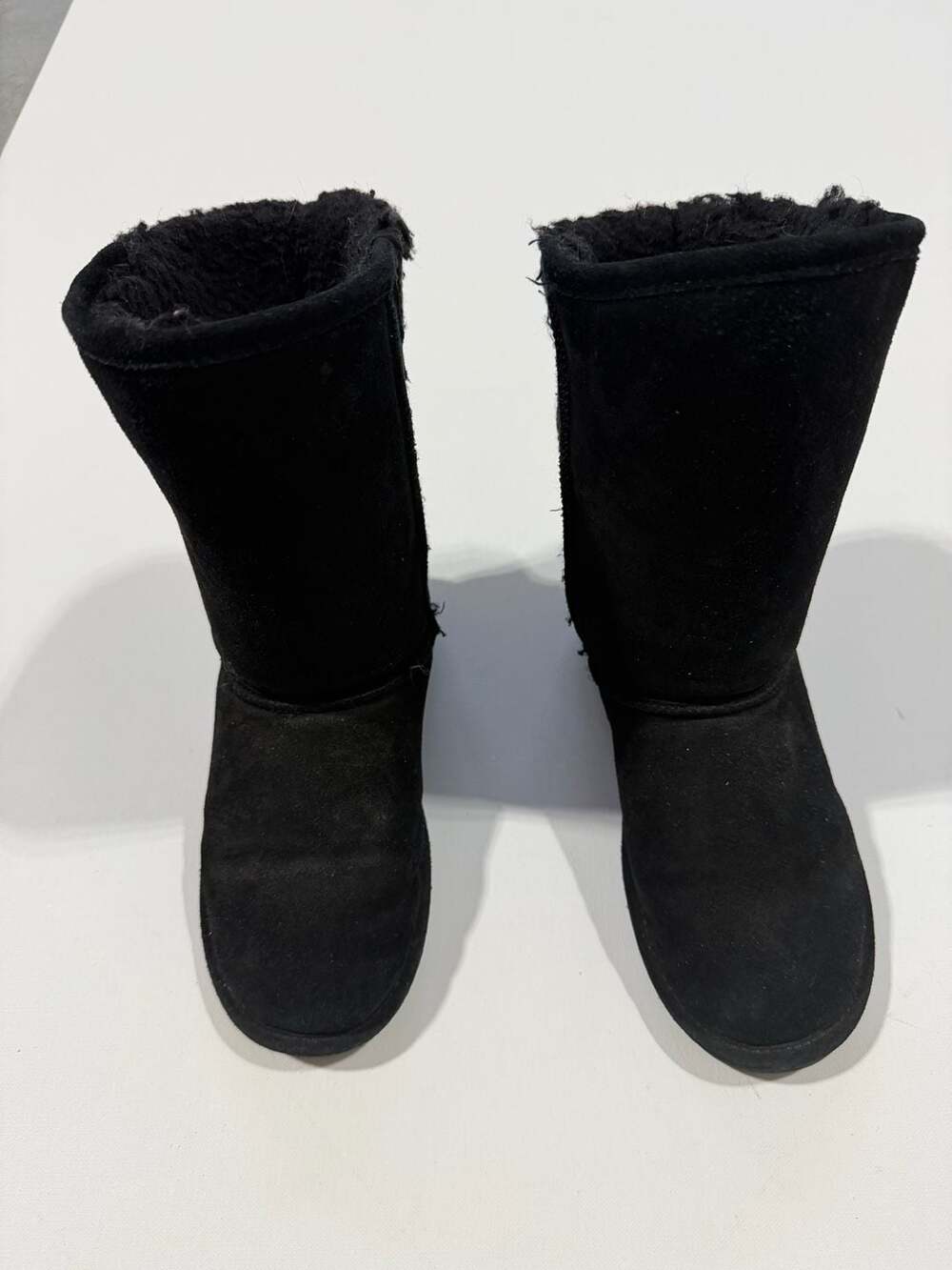 Bearpaw Winter Boots Size 9 Black Suede Knit Buckle